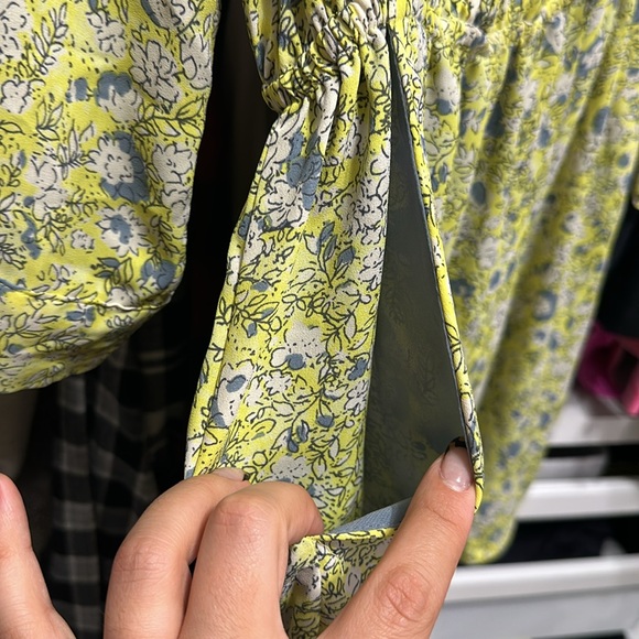 Maeve Anthropologie Galen Ray Of Sunshine Yellow Floral Dress - Picture 6 of 7